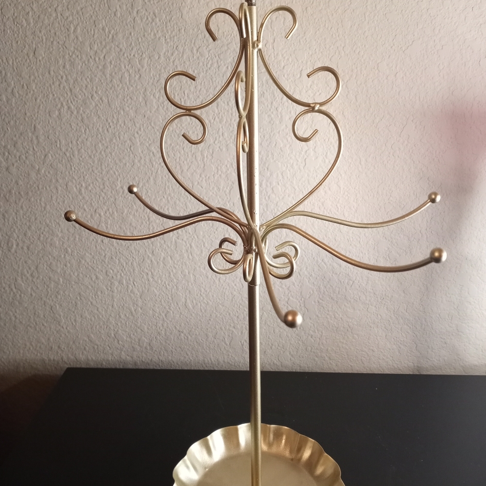 Jewelry Stand 16" Tall For Necklaces, Bracelets, Earings & Rings. Bird topper - Picture 1 of 4